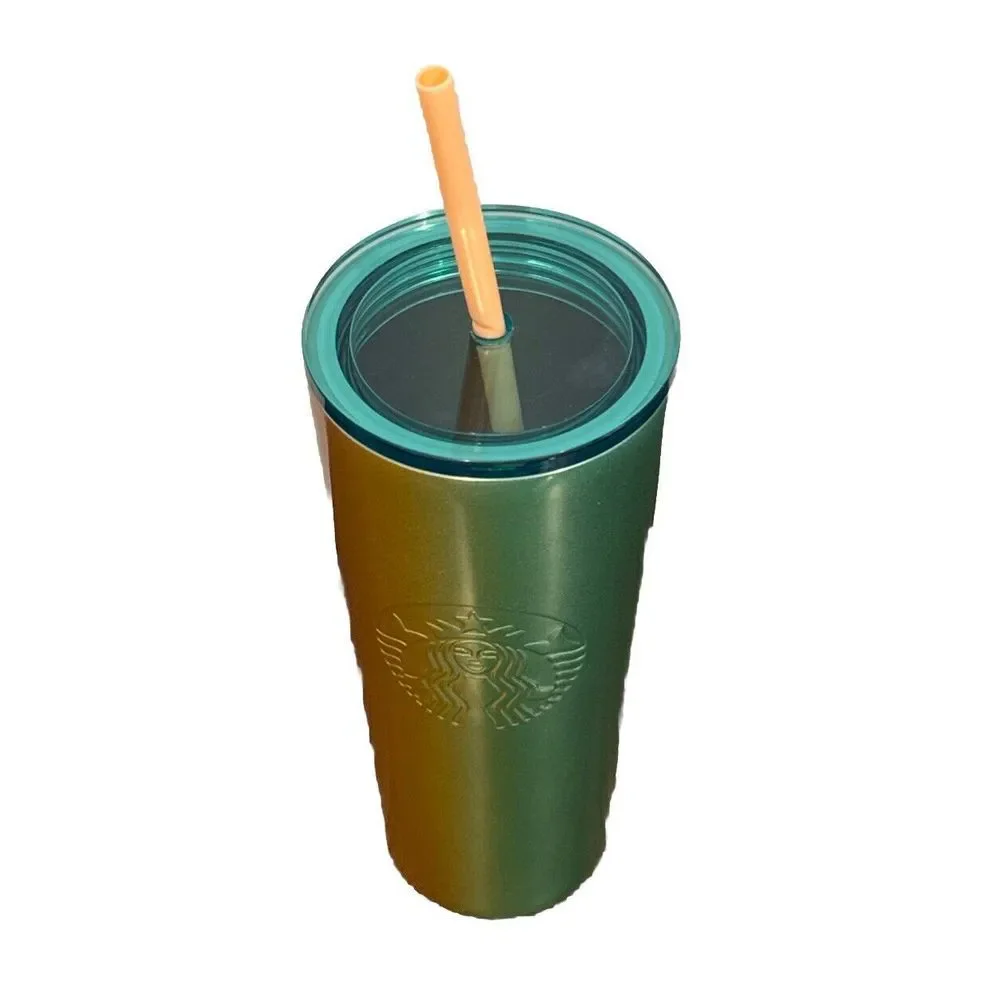 Starbucks 2020 Iridescent Green Cold Cup Tumbler 16 oz.‎